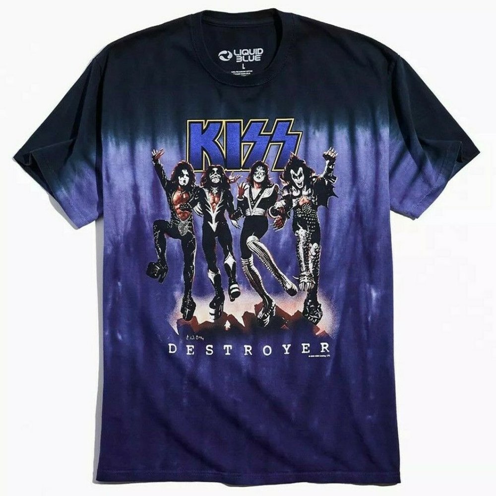KISS Destroyer Tie-Dye Tee Men's Size L [NEW]